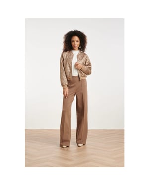 Smashed Lemon Stretch pantalon met wijde pijpen |