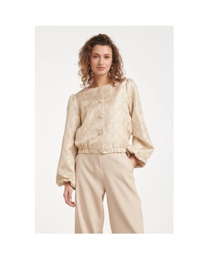 Smashed Lemon Kort jacquard jasje met abstract structuur |