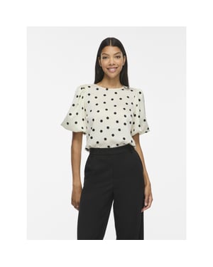 Vila Viellette 2/4 satin puff top noos