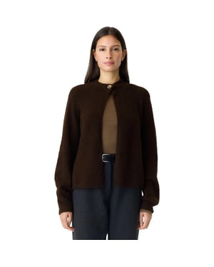 YAS Enya ls knit cardigan s. coffee bean/melange