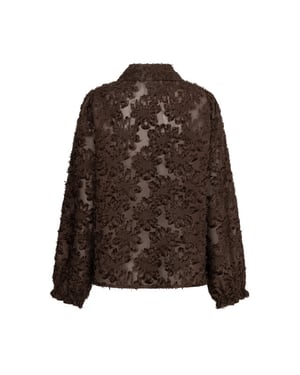 Red Button Blouse fringes brown