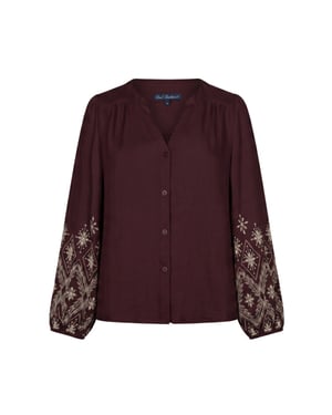 Red Button Blouse embroidery