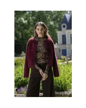 Geisha 64508-10 480 cardigan hairy burgundy