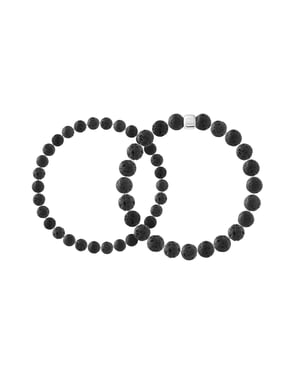 Set of 2 EQUILIBRE Bracelets (to be worn together or separately) - Natural Lava Stone