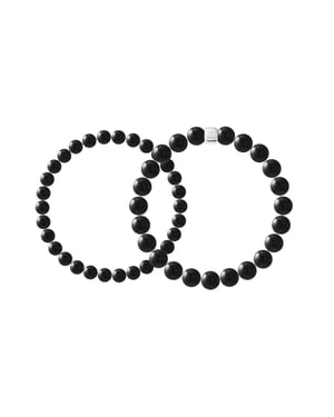 Set of 2 ZEN Bracelets (to be worn together or separately) - Black Obsidian - 8