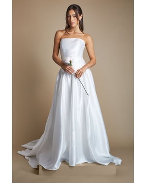 Drop Waist Detail Maxi Wedding Dress