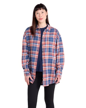 'Elm' Women's Brushed Flannel Shirt Cotton Cosy Layering Top Navy
