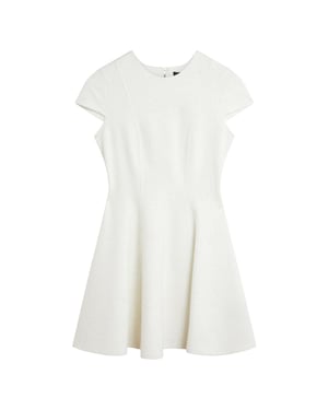 Ted Baker Codaa Embroidered Ponte Mini Ivory Skater Dress