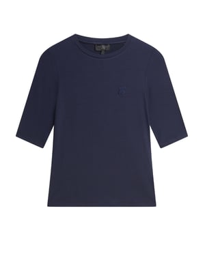 Ted Baker Casy Fitted Half Sleeve Chest Branded Navy T-shirt