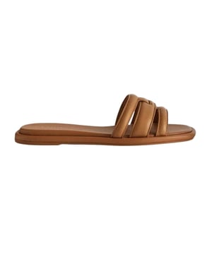 Ted Baker Leeiaa Flat Woven T Logo Brown Slide Sandals