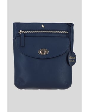 Leather Flat Crossbody Bag with Adjustable Leather Strap