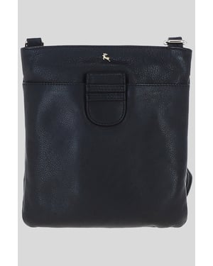 Genuine Leather Crossbody x Shoulder Bag with Golden Accents