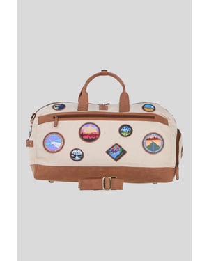 Heritage Canvas Travel Holdall with Adventure Patches