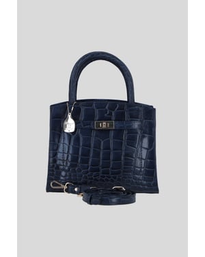 Genuine Leather Structured Handbag with Detachable Crossbody Strap