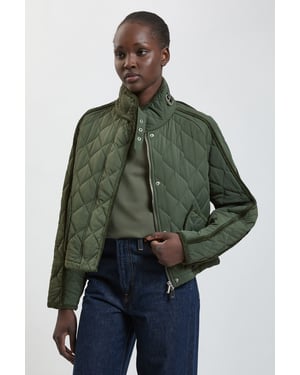 Quilted Tipped Detail Short Coat