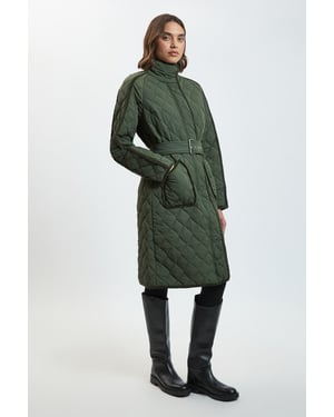 Quilted Tipped Long Coat
