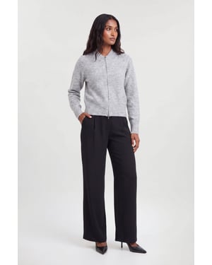 Wool Blend Cosy Knit Bomber Jacket