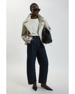 Funnel Neck Short Trench Coat