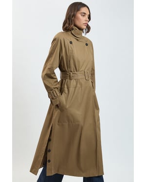 Funnel Neck Trench Coat