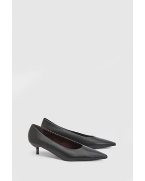 Hannah Faux Leather Pointed Kitten Heel Court Shoes