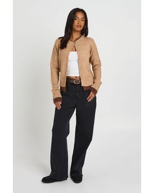 Petite Double Layer Button Through Knitted Cardigan
