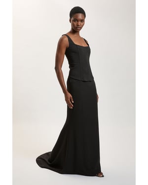 Compact Viscose Fishtail Maxi Skirt