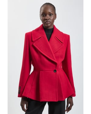 Wool Peplum Short Coat