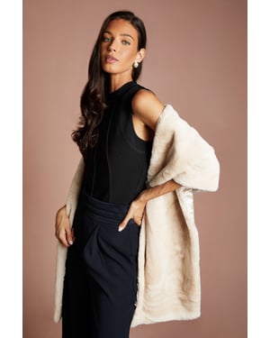 Natural Faux Fur Wrap Shawl