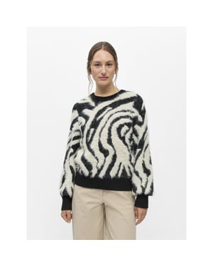 Object Moline zebra print knit trui