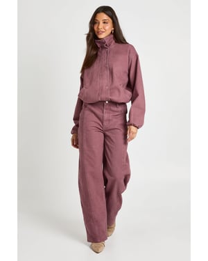 High Waist Seam Detail Barrel Jean