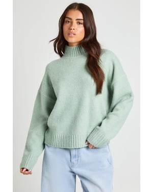 High Neck Boucle Knit Jumper