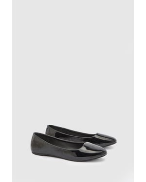 Sloan Wide Fit Faux Patent Leather Ballet Pump