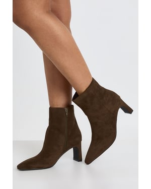 Low Heel Faux Suede Ankle Boots