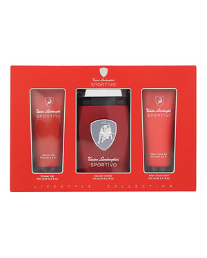 Tonino Lamborghini Sportivo 3 Piece Gift Set: Eau de Toilette 125ml - Shower Gel 100ml - Aftershave Balm 100ml