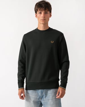 Regular Fit Long Sleeve Logo Detail Sweatshirt in Charcoal