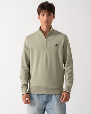 Regular Fit Long Sleeve Logo Detail Sweatshirt in Pale Green