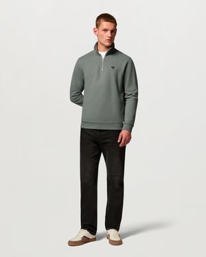 Long Sleeve Logo Detail Sweatshirt in Grey