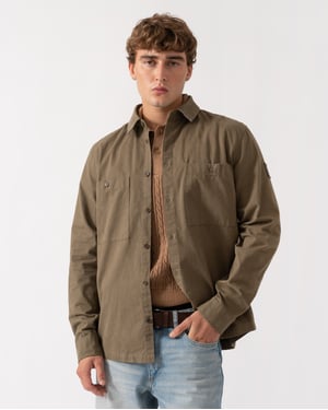 Regular Fit Long Sleeve Shirt in Olive