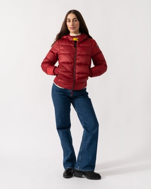 Mariah Adjustable Drawstring Bomber in Red