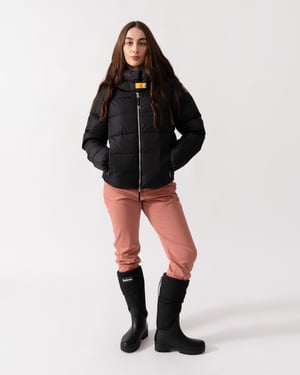 Long Sleeve Hooded Jacket in Black