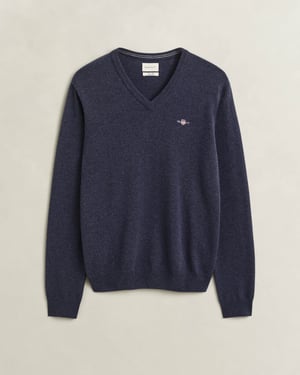 Regular Fit Long Sleeve Logo Detail Jumper in Dark Blue