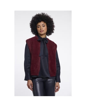 Rino & Pelle Bryanna.7002611 rino en pelle blouse with bow tie neck dark navy