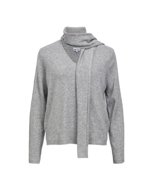 Object objchuma l/s lo knit scarf pullover 23049644 light grey