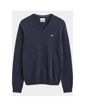 Gant Pullover heren lamswollen trui met v-hals 87312/480