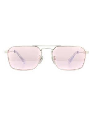 Police Rectangle Mens Shiny Palladium Pink Sunglasses