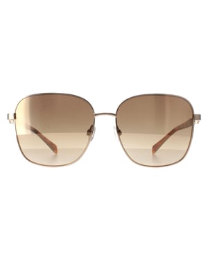 Karen Millen Square Womens Shiny Gold Dark Brown Gradient KM7020