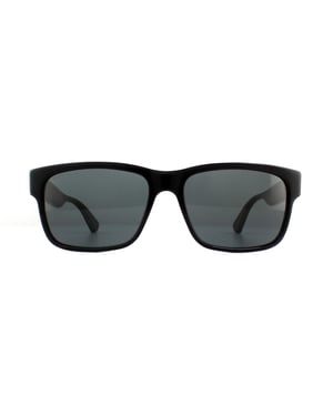 Gucci Rectangle Mens Black Green Red Grey Sunglasses