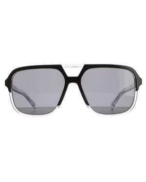 Dolce & Gabbana Aviator Mens Top Black on Crystal Dark Grey DG4354 Sunglasses