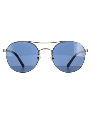Police Aviator Mens Shiny Light Gold Blue SPLA24 Lewis 03