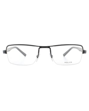 Police Half Rimless Shiny Black Mens Glasses Frames